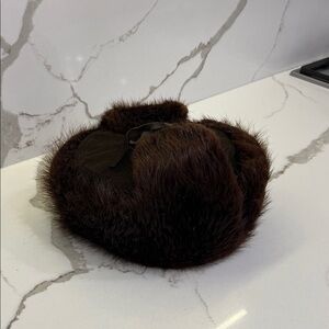 Fredeikson Men’s Fur Hat, Natural Suede and natural Fur, size 56